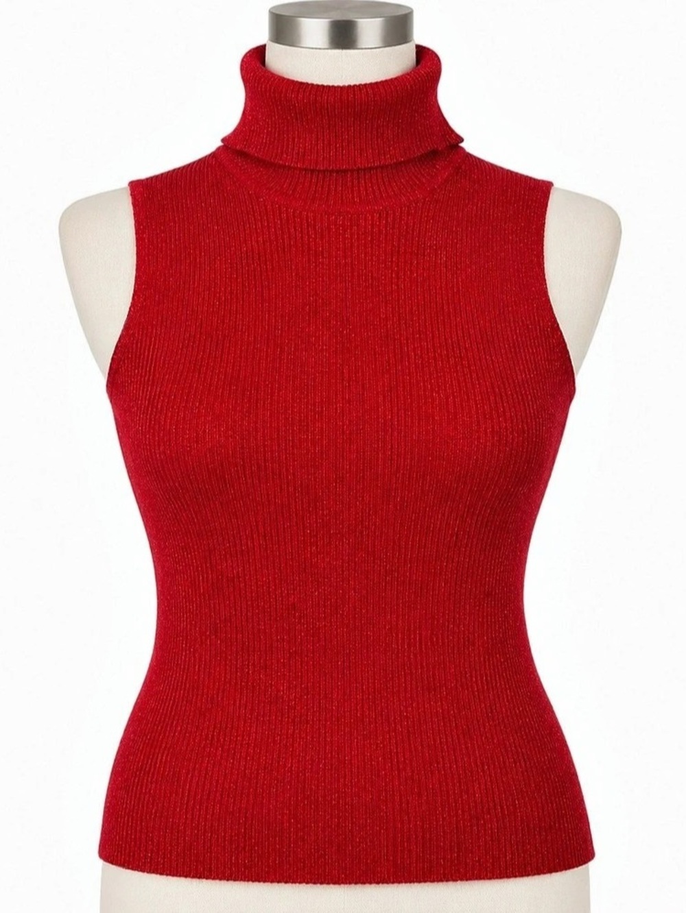 Worthington Red Turtleneck Sweater Vest Size Medium